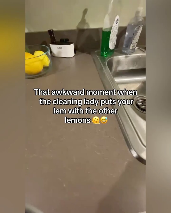 Kitchen counter with a bowl of real lemons next to the sink